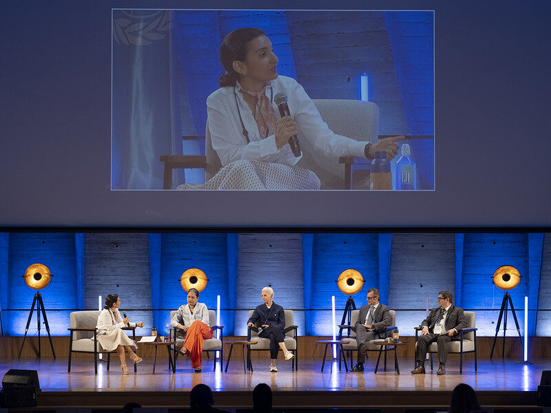 Christina Steinbrecher-Pfandt on stage at the Global Tech Diplomacy Forum, UNESCO Paris