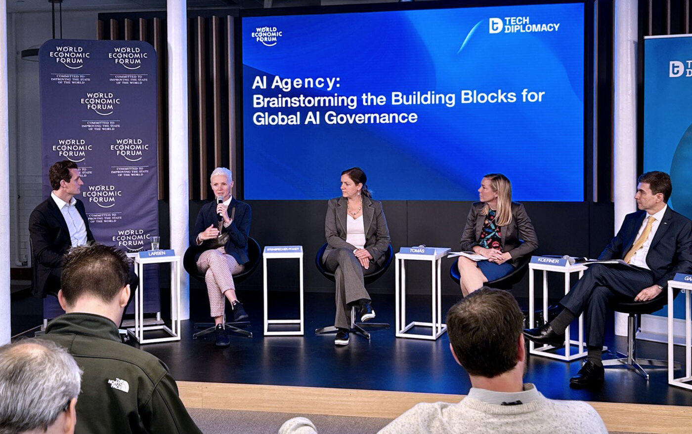 Christina Steinbrecher-Pfandt on the AI Agency panel with the World Economic Forum